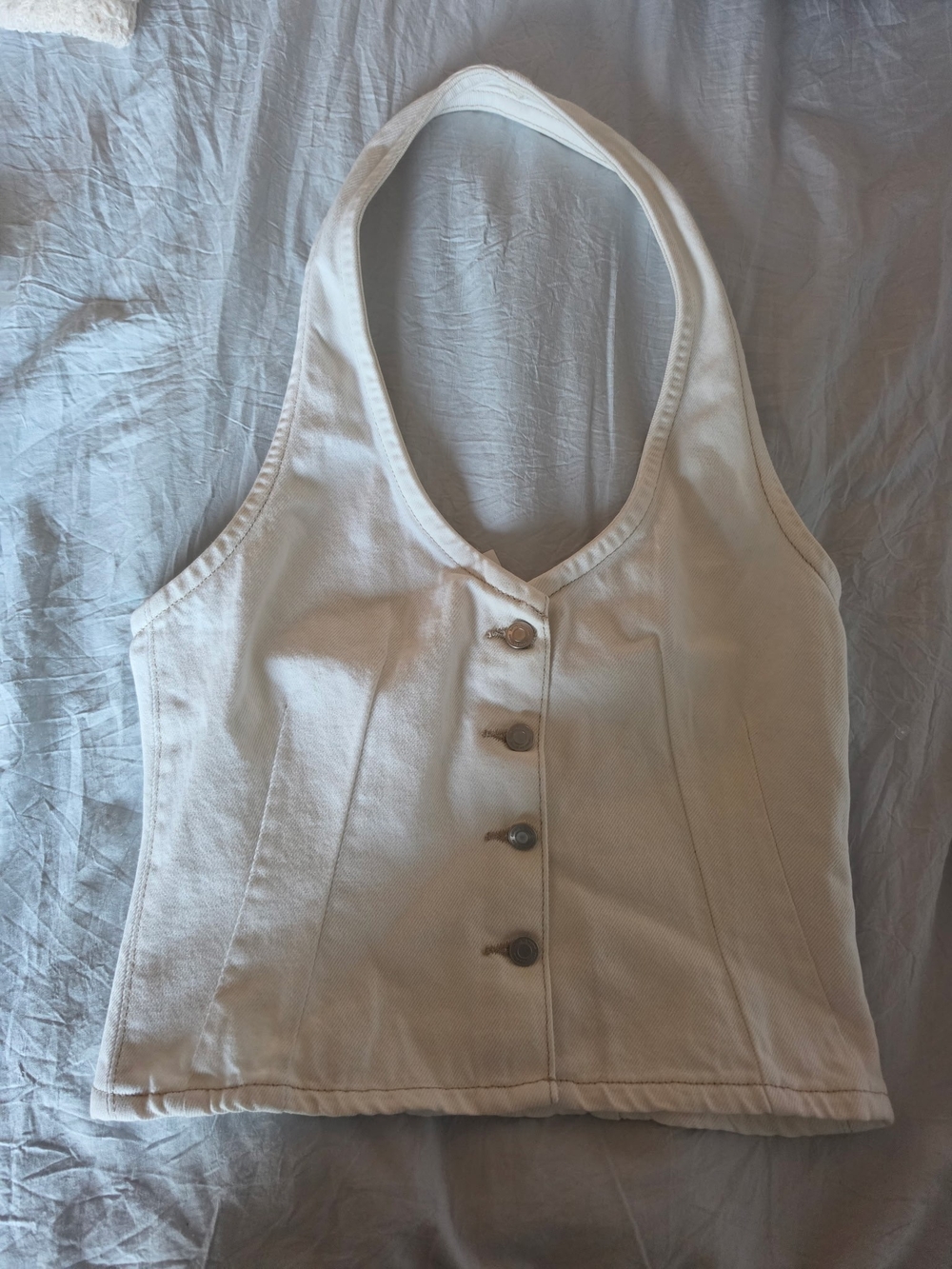 Cotton On Cream Halter Button-Front Camisole